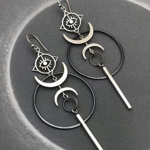 🎁 Moon & Evil Eye Hook Drop Earrings Halloween Witch
